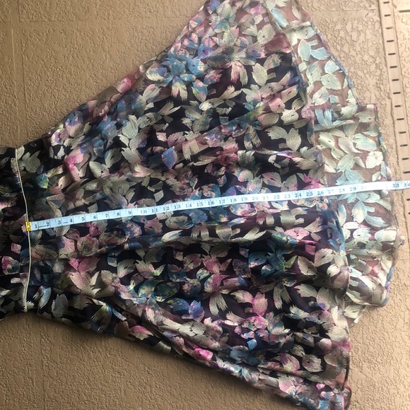Alex Marie Sarah Embroidered Floral Print Hi-Low A-Line Midi Holiday Dress Sz 6 - Picture 12 of 13